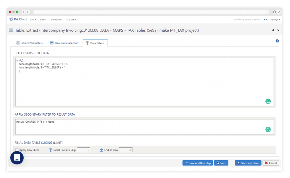 Inbound and outbound data filters