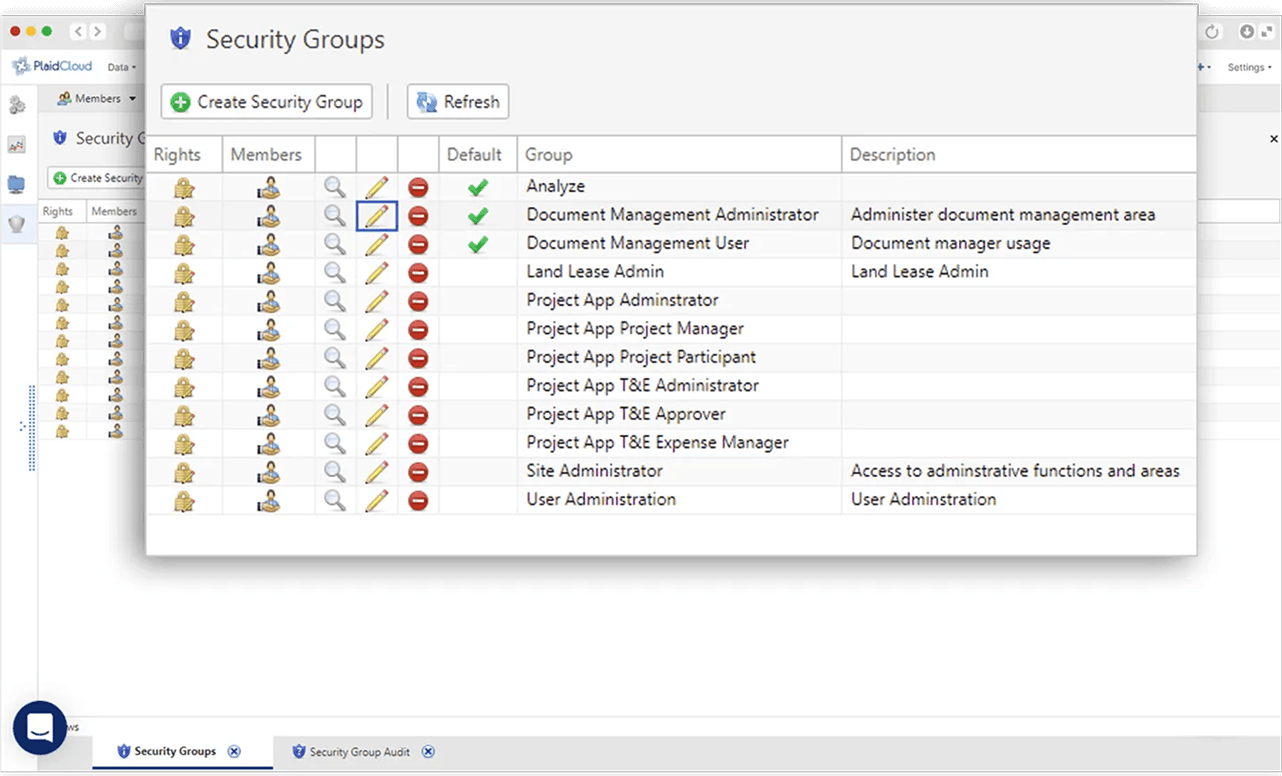 PlaidCloud team / access management